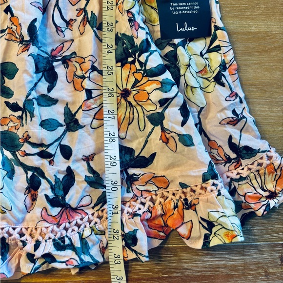 Lulu’s Hello Darling Floral Off-Shoulder Mini Dress Pale Pink, Size XL, NWT - Picture 10 of 12